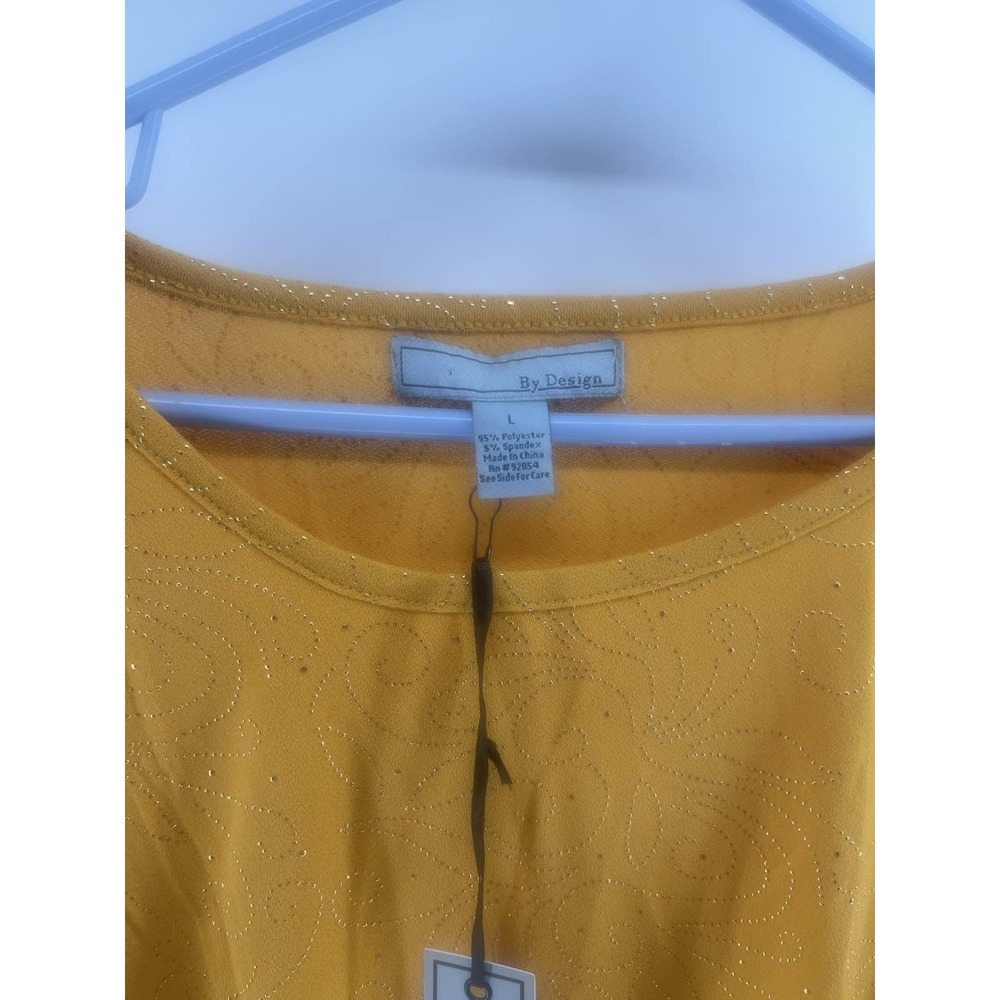 By Design Gold Glitter Sparkle Long Sleeve Top Plus Size L - Picture 3 of 4